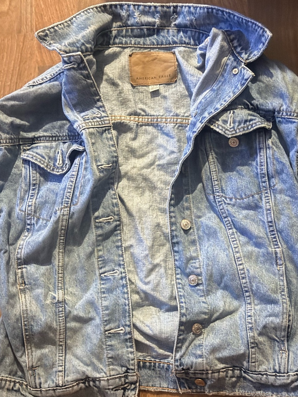 American Eagle Outfitters Light Blue Denim Trucker Jacket